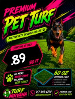 Pet turf .89 a sq.  SALE temecula