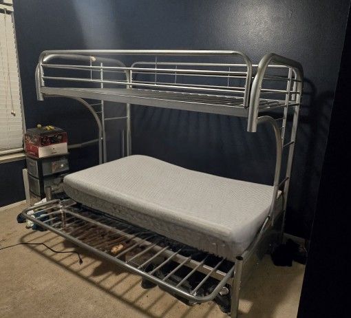 Metal Twin over Futon Bunk Bed