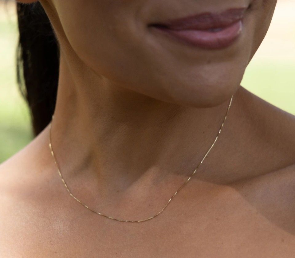 10K Box Chain 18" 0.6 Mm