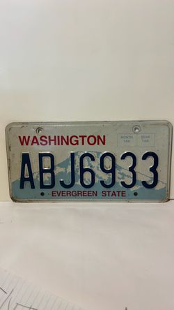 Washington State License Plate ABJ6933