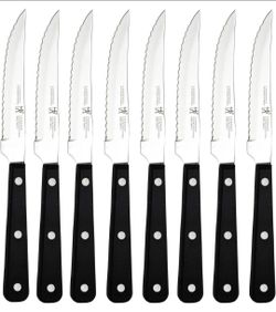 J A Henckels 8 Piece Eversharp Steak Knife Set Knives Stainless Steel Serrated