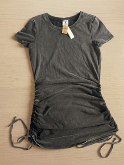 PINK Victoria's Secret Washed Charcoal Ruched Side Mini Dress