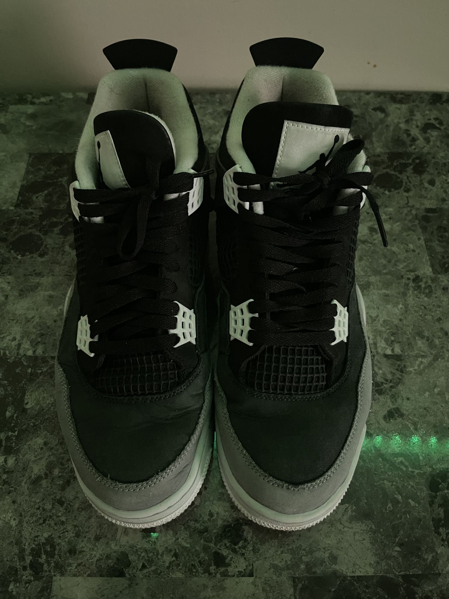 Air Jordan’s Four Retro, 13.5 color, black and white.