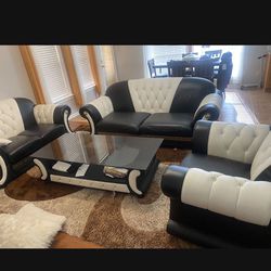 Laser Sofa, White, And Black Color