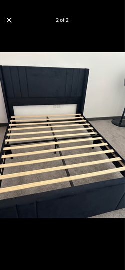 Black Velvet Queen Bed