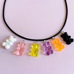Gummy Bear Charm Necklace -teddy Bear Necklace -kids Jewelry 