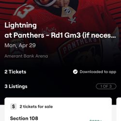 Game 5!!!!! Panthers Vs TB Row 11 $200 