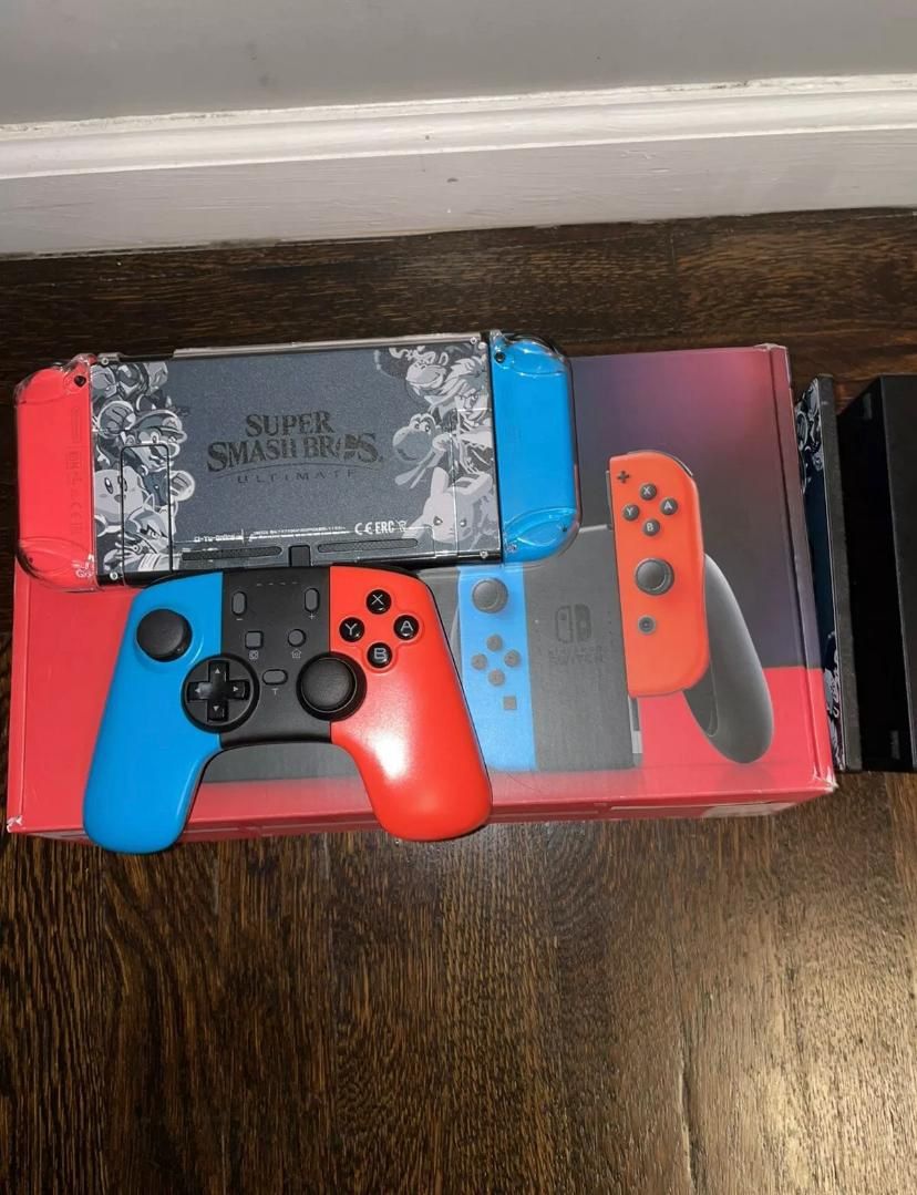 Nintendo Switch 32GB Neon Red/Neon Blue Console + Controller (Nice Holiday Gift)