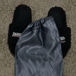 Balenciaga Furry Slides – Dust Bag Included