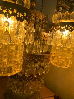 Antique  Crystal Table Chandelier Lamp