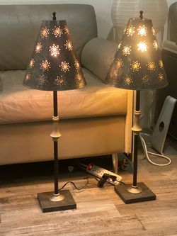 Pair of cool starry table lamps