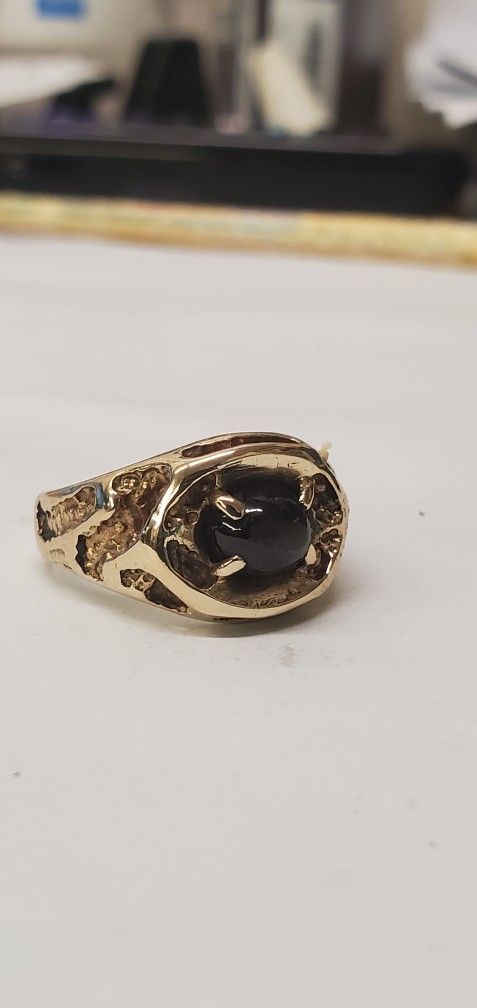 Tigers Eye Ring In 14karat Solid Yellow Gold ,7g