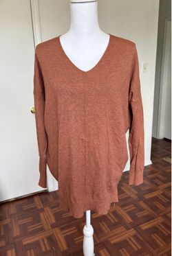 Dreamers women’s brown super soft V-Neck relaxed fit sweater top size M/L