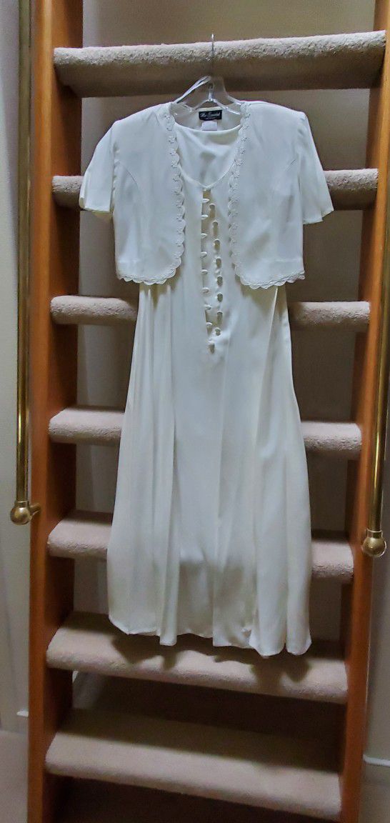 White Dress With Jacket Size 9/10
