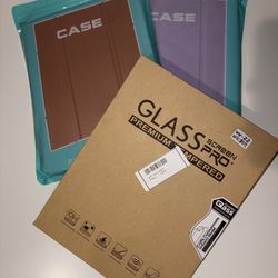 2 iPad Case Purple And Orange (2 Piece With Screen Protection)