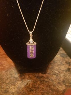 All silver necklace. Great for a gift. Necklace meaning is Happiness, wealth, longevity.