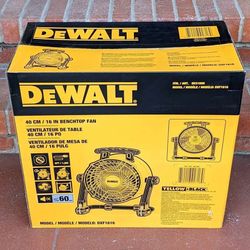 NEW DeWalt 16 inch 3 speed 360° tilting workshop benchtop freestanding or hanging industrial drum fan