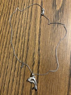 Serling Silver Chain and Dolphin Charm
