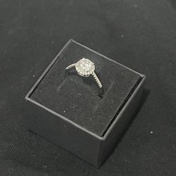 1.0 CT Moissanite Halo Ring | D-Color VVS | 925 Sterling Silver | W/ Auth. Paperwork