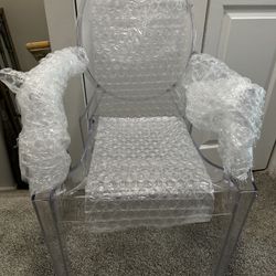 2xhome, Acrylic Transparent Crystal Chair with Arms