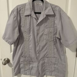 Embroidered Men’s Button Up Shirt - Size M