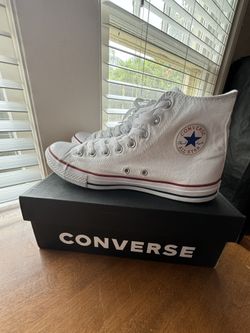 White Converse High Tops Men’s 10