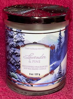 Bath & Body Works Christmas Lavender & Pine Single Wick Candle NEW!