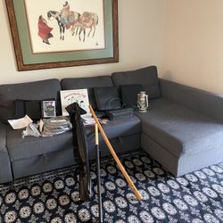 IKEA Sectional W/Bed, Storage And Pillows 