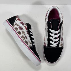 Vans Old Skool Love Vans Black Pink White Sneakers Women Size 8