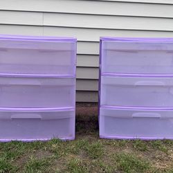 2 Sterilite Purple Plastic Storage Drawers (Both For $15)