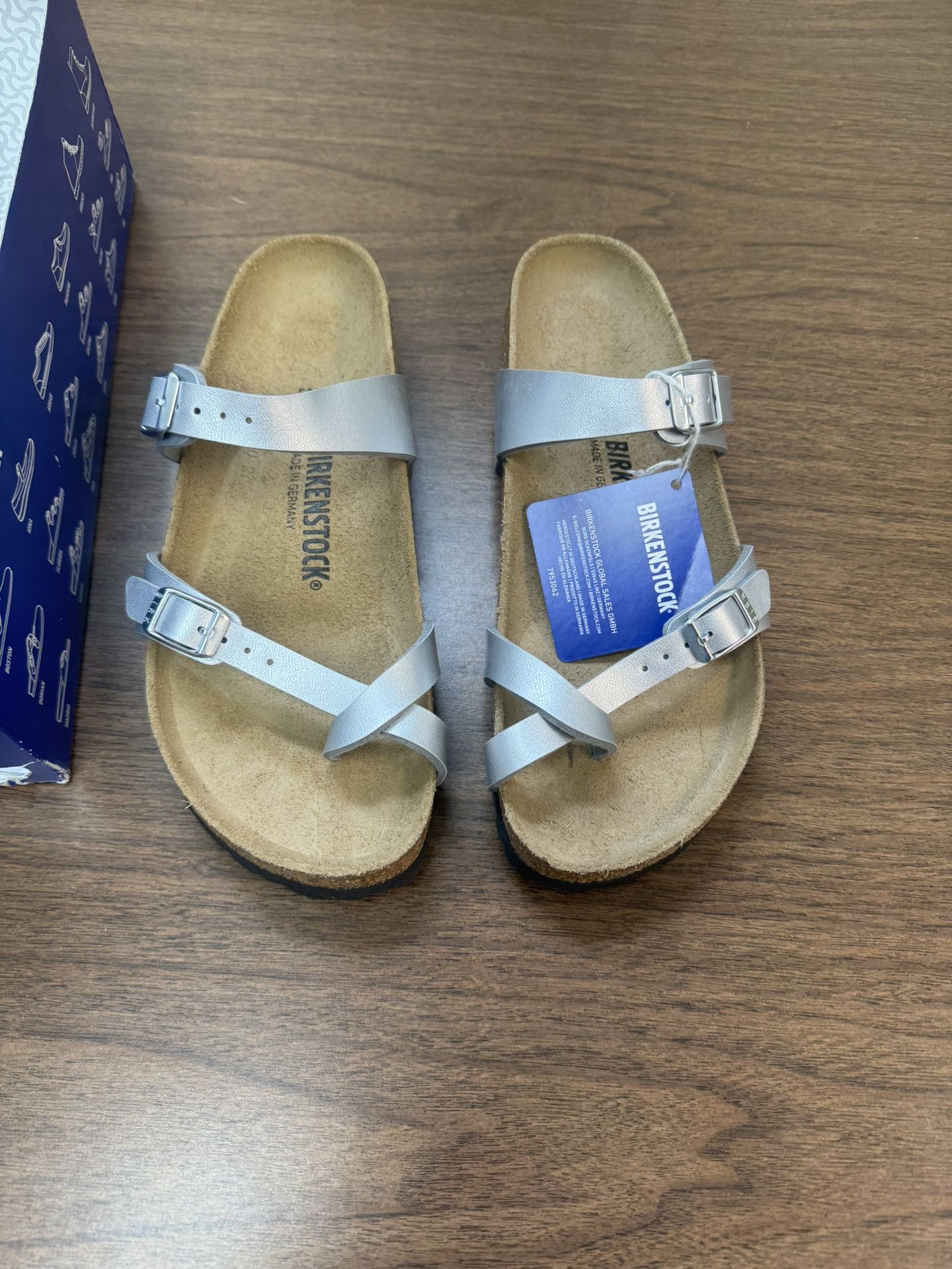 silver mayari birkenstock sandals