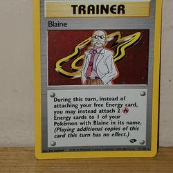 Pokemon Gym Challenge Trainer Blaine Holo Card 17/132! Excellent Condition!