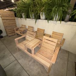 Double Bench w/ Middle Table- two person bench with built in Table