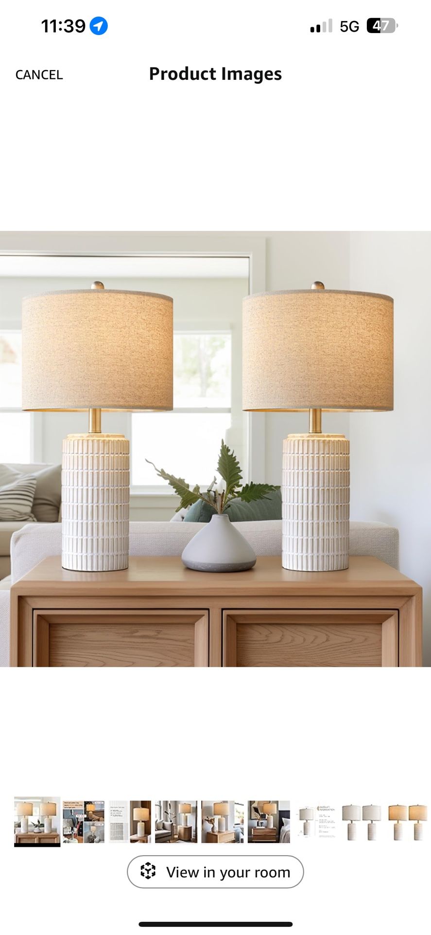 PoKat 23" Modern Ceramic Table Lamp Set of 2