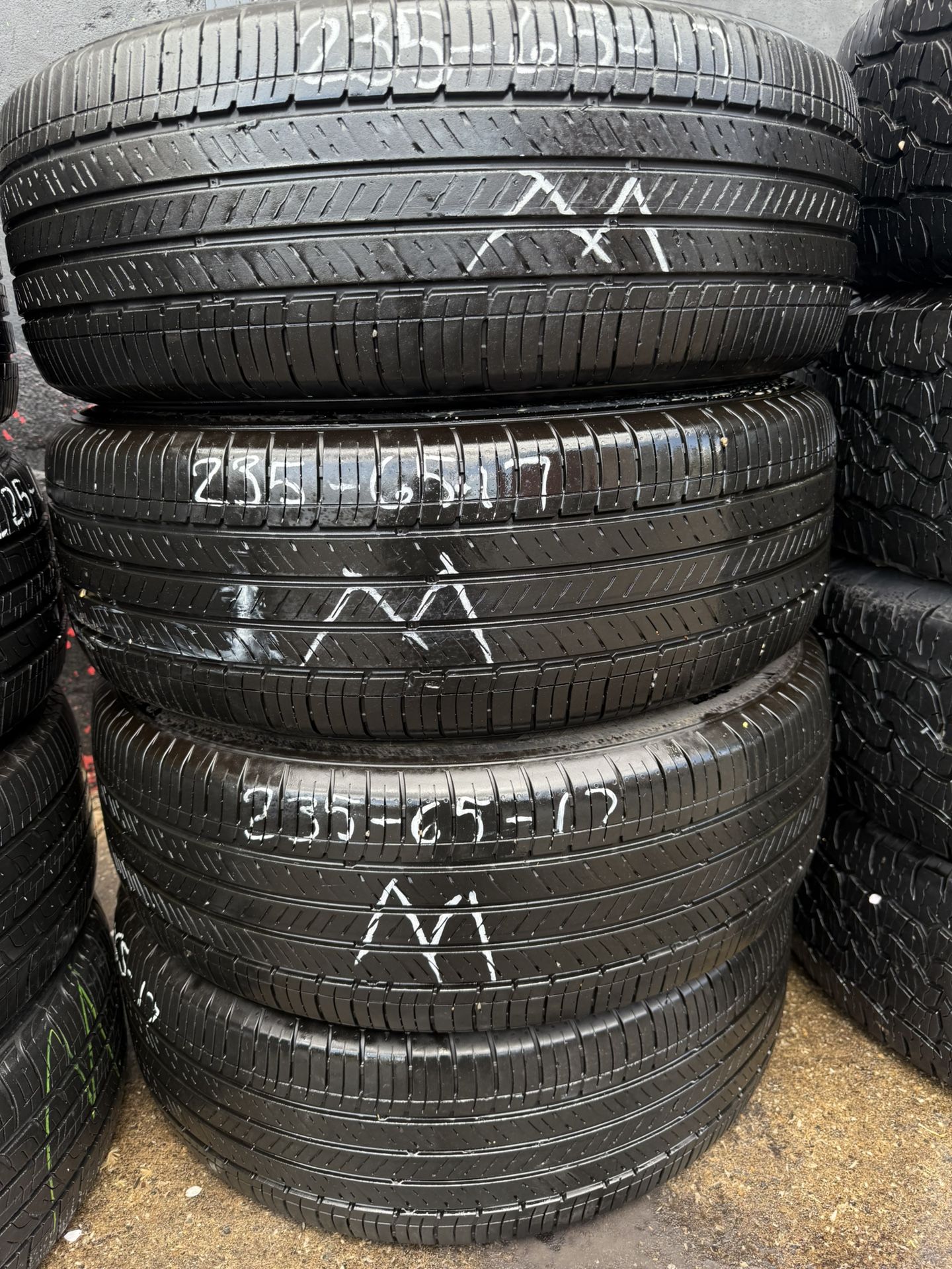 235-65-17 All 4 used mounted and balance included