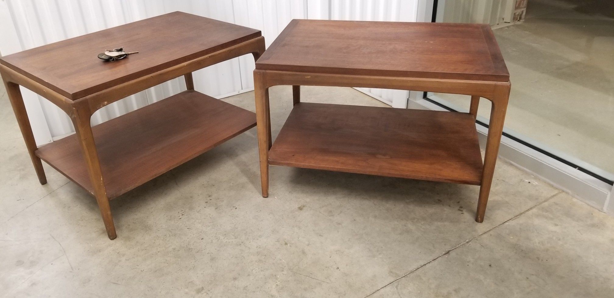 2 MID CENTURY MODERN LANE WALNUT END TABLES