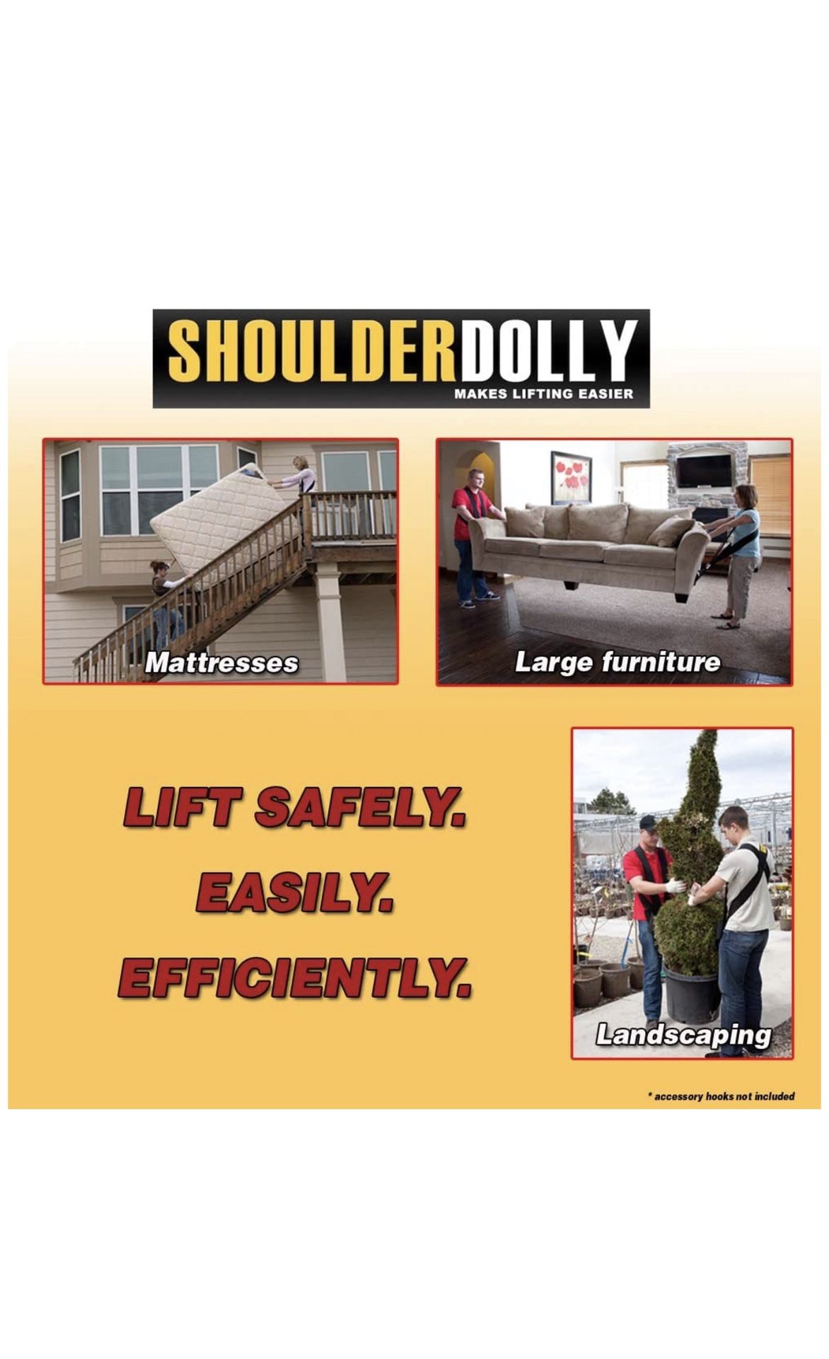 Moving supplies, shoulder dolly moving strap