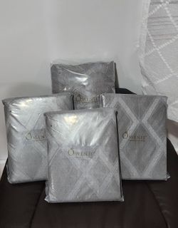 Set of 2 translucent gray curtain