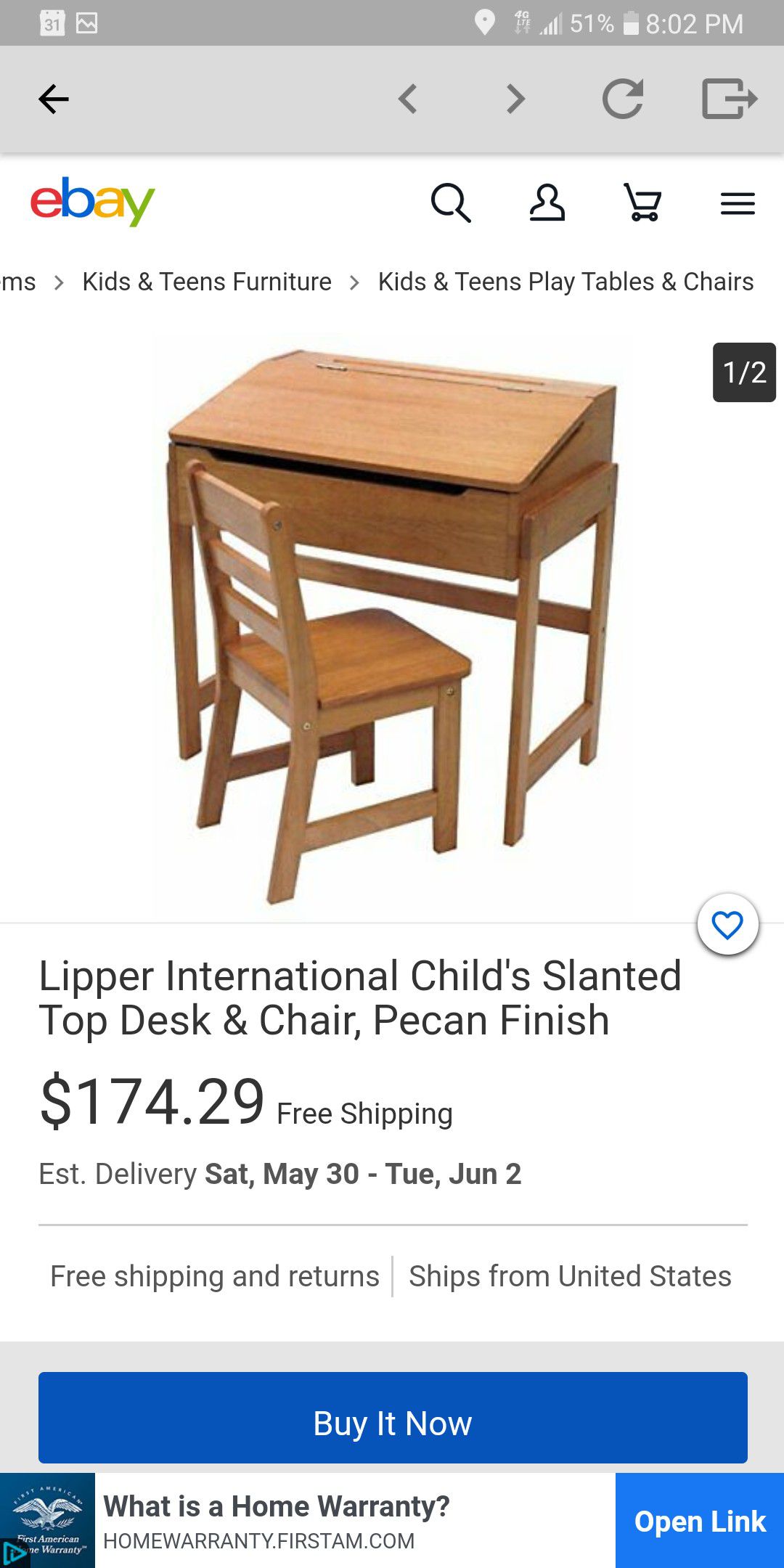 NEW kids desk w/chair