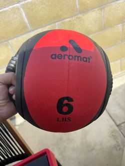 AEROMAT Dual Grip Power Medicine Ball Red 6 Ibs