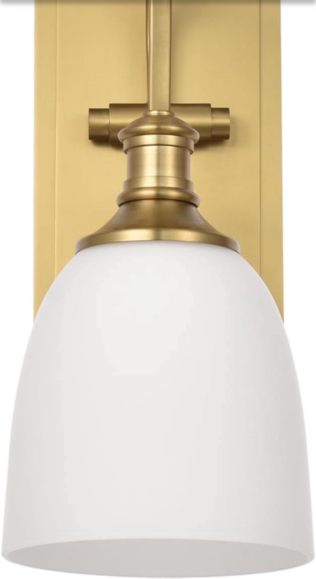 Wall Sconce Light, Vintage Sconces Wall Lighting in Aged Brass, 1 Light Bathroom Vanity Lighting with Opal Glass Shade, Wall Light for Bedroom Bathroo