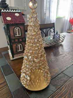 Gold Tree Christmas Deco  Candle 