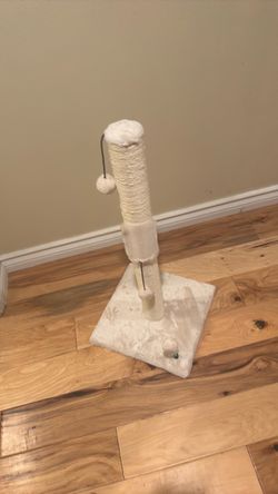 MECOOL 34” Tall Cat Scratching Post Premium Basics Kitten Scratcher Sisal Scratch Posts Trees with Hanging Ball for Indoor Cats, Beige