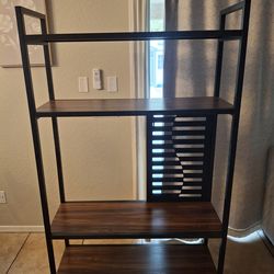 Steel frame and wood bookshelf