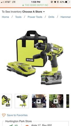 Ryobi One+ 18V Hammer Drill Kit