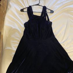 Velvet Blue Mini homecoming dress