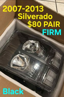 New Black 07-13 SILVERADO Headlights $80 Pair