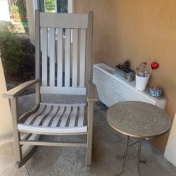 Outdoor Rocking Chair and Side Table 