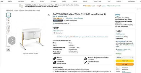 NEW MINT CONDITION BABYBJORN CRADLE BASSINET | STOKKE HALO LALO