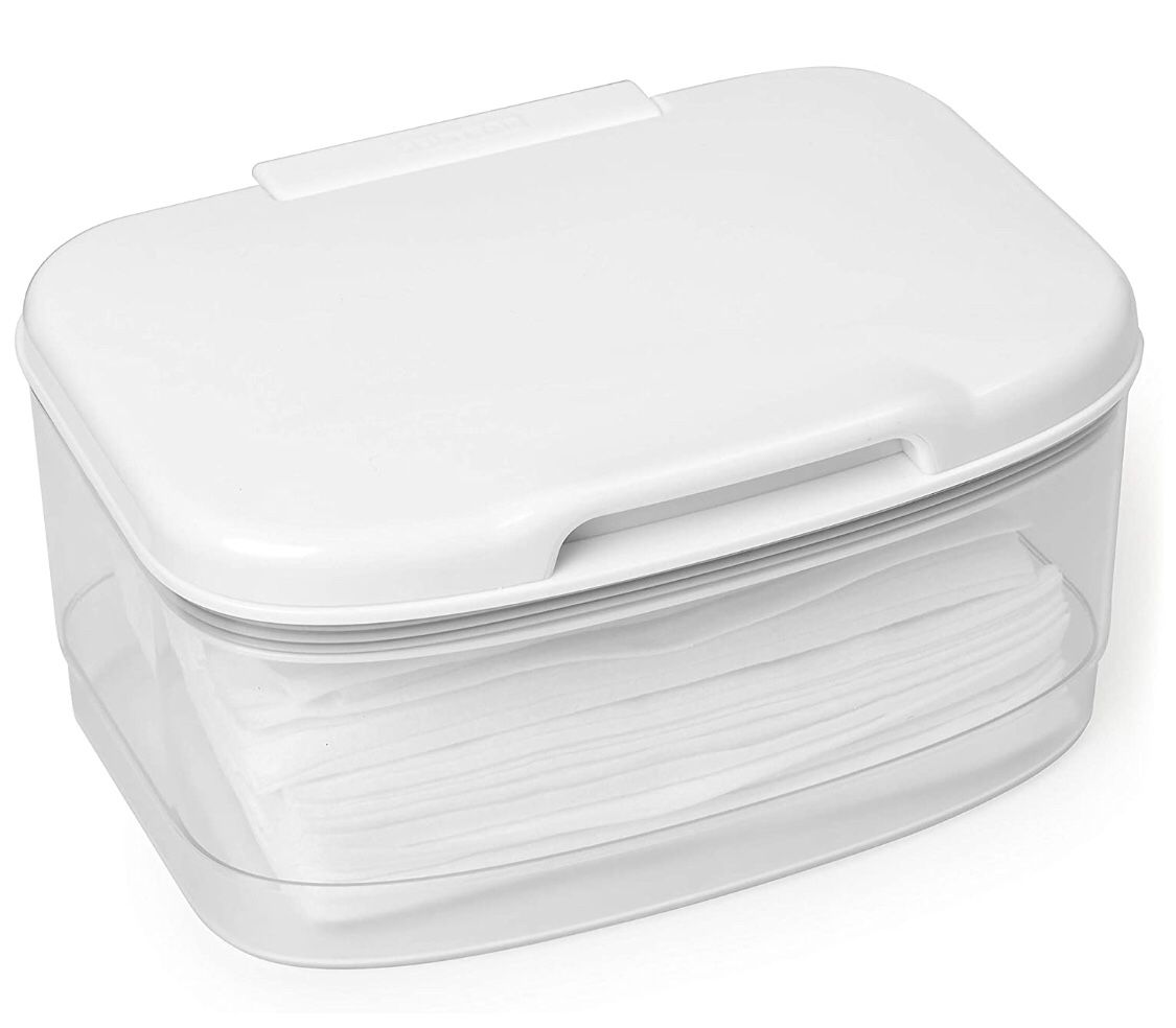 Skip Hop Wipes Dispenser with Moisture Seal Secure Lid, White